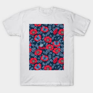 Dog rose and butterflies T-Shirt